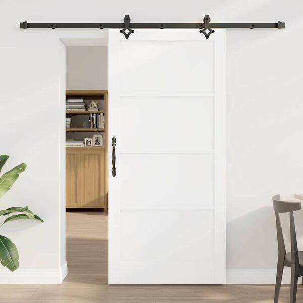 vidaXL Porte coulissante ORKDAL Blanc 93 x 202 cm Pin massif