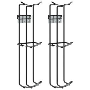 vidaXL Support de gobelet de saut de baril 2 pcs noir acier