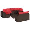 vidaXL Ensemble de canap&eacute; de jardin 11 pcs avec coussins marron