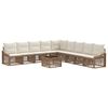 vidaXL Ensemble de canap&eacute; de jardin R&eacute;glable 10 pcs Beige polyrotin