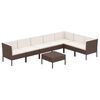 vidaXL Salon de jardin 8 pcs avec coussins r&eacute;sine tress&eacute;e marron