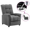 vidaXL Fauteuil inclinable &eacute;lectrique gris clair tissu