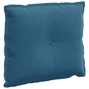 vidaXL Coussin de Dos Bleu 60 x 50 cm Tissu en velours c&ocirc;tel&eacute;