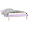 vidaXL Cadre de lit &agrave; LED sans matelas 90x190 cm bois massif