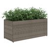 vidaXL Jardini&egrave;re avec 2 pots gris 72x30x32 cm r&eacute;sine tress&eacute;e