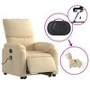 vidaXL Fauteuil inclinable de massage &eacute;lectrique Cr&egrave;me Tissu