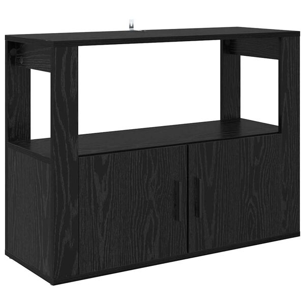 vidaXL Buffet Ch&ecirc;ne noir 80 x 30 x 60 cm Bois d'ing&eacute;nierie