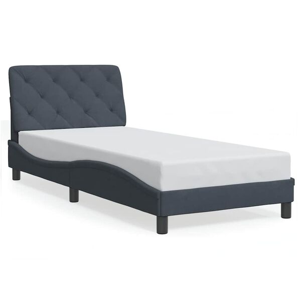 vidaXL Cadre de lit sans matelas gris fonc&eacute; 90x200 cm velours