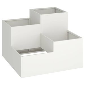 vidaXL Cache-pot de jardin Blanc 80 x 80 x 60 cm Acier