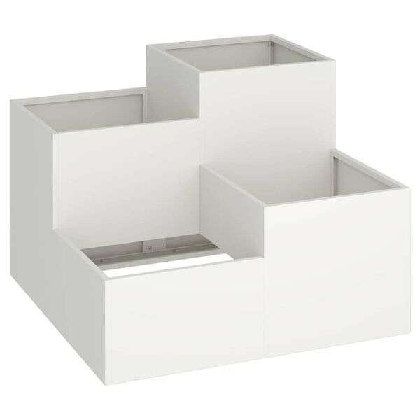 vidaXL Cache-pot de jardin Blanc 80 x 80 x 60 cm Acier