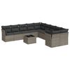 vidaXL Salon de jardin 11 pcs avec coussins gris r&eacute;sine tress&eacute;e