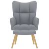 vidaXL Chaise de relaxation avec repose-pied Gris clair Tissu
