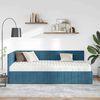vidaXL Cadre de lit d'angle avec matelas 2 pcs Bleu Velours