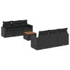 vidaXL Salon de jardin 7 pcs avec coussins noir r&eacute;sine tress&eacute;e