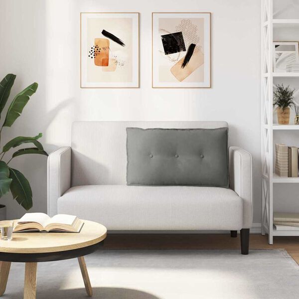 vidaXL Coussin de Dos Gris fonc&eacute; 80 x 50 cm Tissu en microfibre