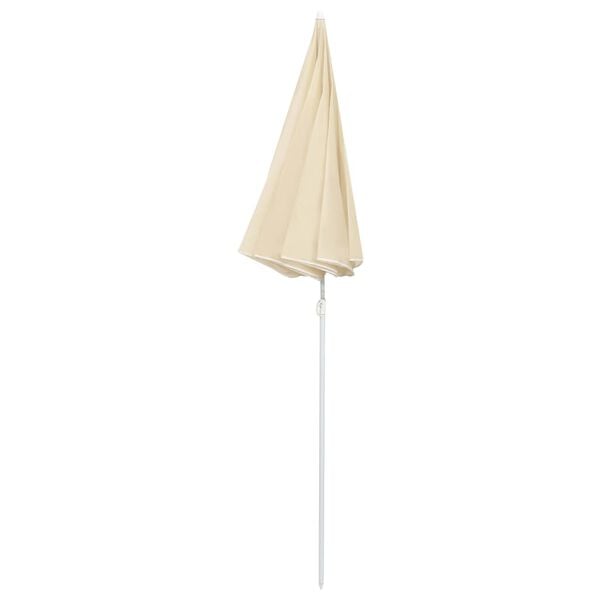 vidaXL Parasol de jardin avec m&acirc;t en acier sable 180 cm