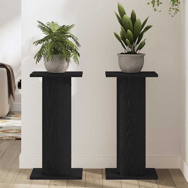 vidaXL Support de Plante 2 pcs Chêne noir 30 x 30 x 60 cm