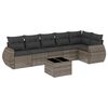 vidaXL Salon de jardin avec coussins 7 pcs gris r&eacute;sine tress&eacute;e