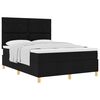 vidaXL Lit &agrave; ressorts avec t&ecirc;te de lit Noir 140 x 190 cm tissu
