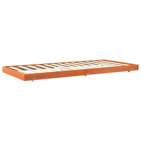 vidaXL Cadre de lit Cire marron 90 x 200 cm Bois de pin massif