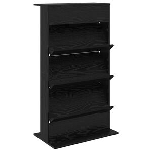 vidaXL &Eacute;tag&egrave;re &agrave; magazines avec &eacute;tag&egrave;re Ch&ecirc;ne noir 70 x 41 x 126 cm