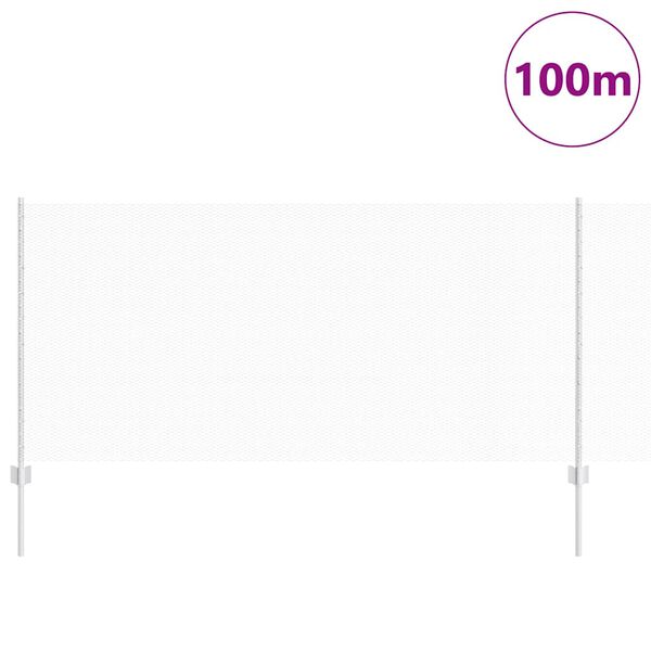 vidaXL Cl&ocirc;ture avec poteau Argent&eacute; 1 x 100 m Acier