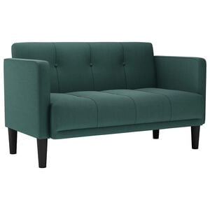 vidaXL Canap&eacute; deux places vert fonc&eacute; 111 cm en tissu