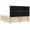 vidaXL Lit &agrave; ressorts avec matelas Cr&egrave;me 180 x 200 cm tissu
