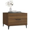 vidaXL Table basse avec pieds en métal Chêne marron 50x50x40 cm