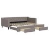 vidaXL Lit de jour avec gigogne et tiroirs sans matelas taupe 90x200cm