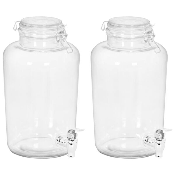 vidaXL Distributeurs de boissons 2 pcs 4000 ml Verre
