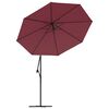 vidaXL Tissu de remplacement pour parasol déporté bordeaux rouge 300cm