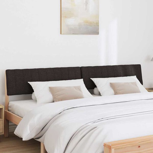 vidaXL T&ecirc;te de lit capitonn&eacute;e Noir 200 cm Pin massif
