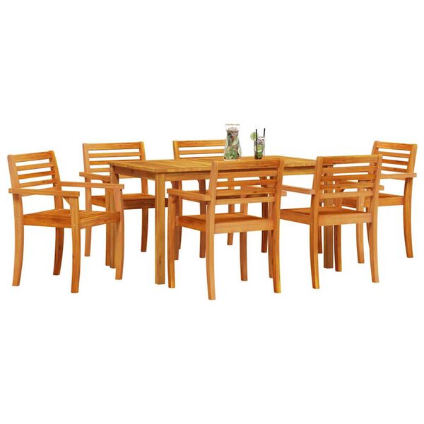 vidaXL Ensemble de salle à manger pour jardin 7 pcs Marron