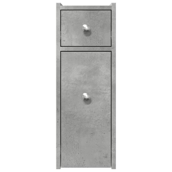 vidaXL Armoire de salle de bain &eacute;troite avec roulettes gris b&eacute;ton