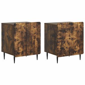 vidaXL Cabinet de chevet 2 pcs Ch&ecirc;ne fum&eacute; 43 x 34,5 x 52 cm