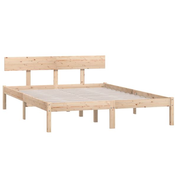 vidaXL Cadre de lit sans matelas bois massif 140x190 cm