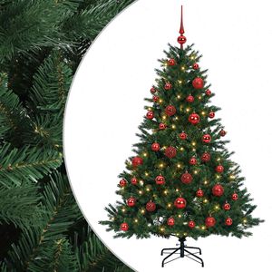 vidaXL Sapin de No&euml;l artificiel avec boules 120 cm 150 LED Blanc chaud