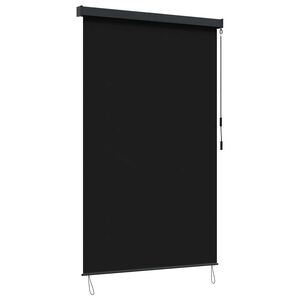 vidaXL Store enrouleur Noir 100 x 250 cm Tissu et Aluminium