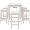 vidaXL Ensemble de bar de jardin 7 pcs blanc bois de pin massif