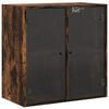vidaXL Armoire murale avec portes en verre ch&ecirc;ne fum&eacute; 68x37x68,5 cm