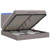 vidaXL Lit coffre avec matelas et LED Taupe 140 x 190 cm Tissu