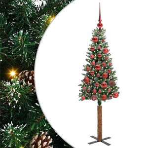 vidaXL Sapin de No&euml;l mince Vert 150 cm PVC et bois de pin massif