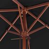 vidaXL Parasol de jardin avec m&acirc;t en bois noir 150x200 cm