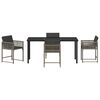 vidaXL Ensemble de salle à manger pour jardin 5 pcs Gris polyrotin