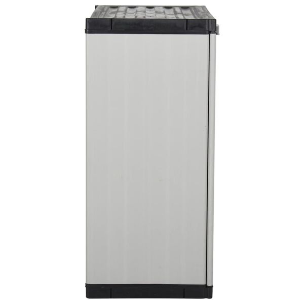 vidaXL Armoire de rangement de jardin 1 &eacute;tag&egrave;re Gris/noir 68x40x85 cm
