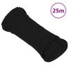 vidaXL Corde de travail Noir 5 mm 25 m Polyester