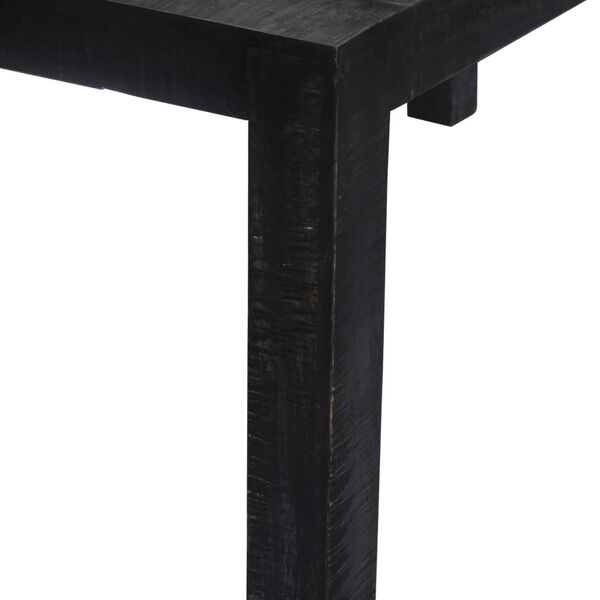 vidaXL Table &agrave; d&icirc;ner Noir 140x80x76 cm Bois de manguier massif