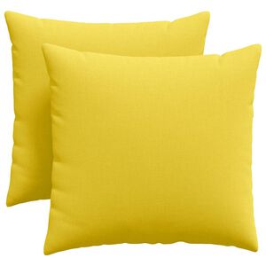 vidaXL Coussins de canap&eacute; 2 pcs Jaune clair 45 x 45 cm tissu
