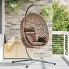 vidaXL Chaise suspendue Caf&eacute; 104 x 100 x 191 cm polyrotin